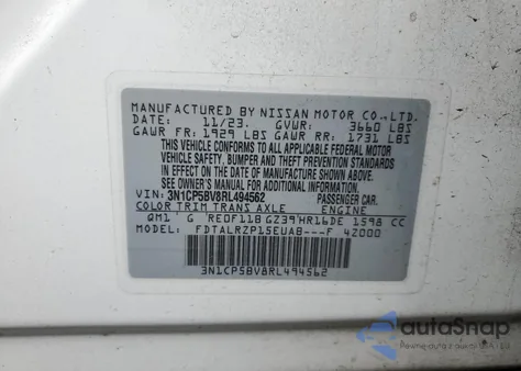 2024 Nissan Kicks S from USA, damaged, VIN 3N1CP5BV8RL494562